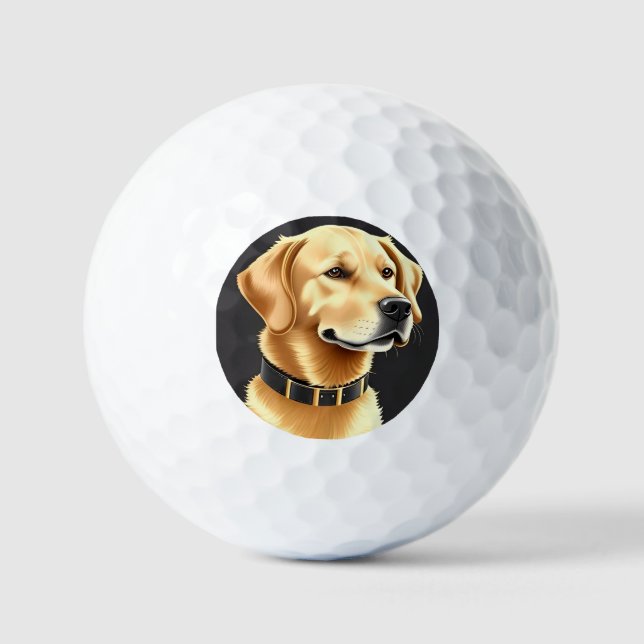 🐶 Golden Retriever Leather Collar luxory Golf Balls (Front)