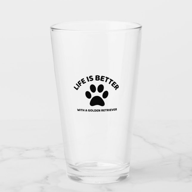 Golden retriever life glass (Front)