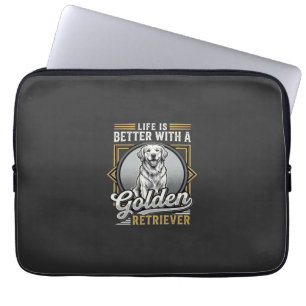 Golden Retriever Life Is Better Dog Laptop Sleeve