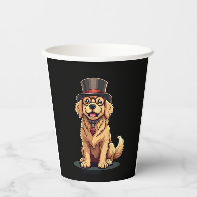 Golden Retriever Lover Dog Golden Retrievers Top H Paper Cups (Front)