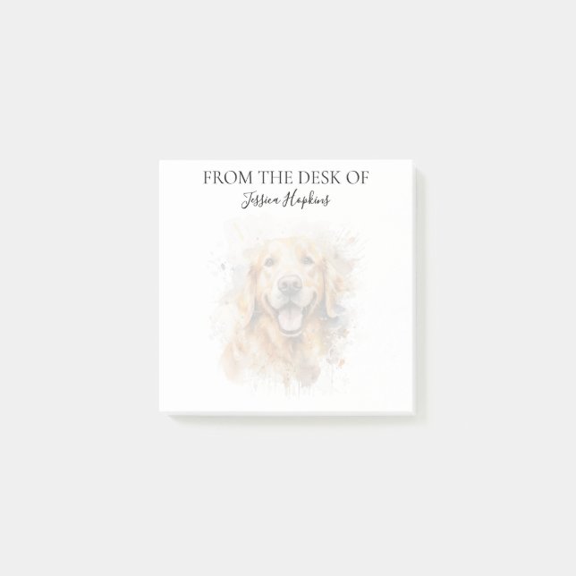 Golden Retriever Lover Monogrammed Dog Post-it Notes (Front)