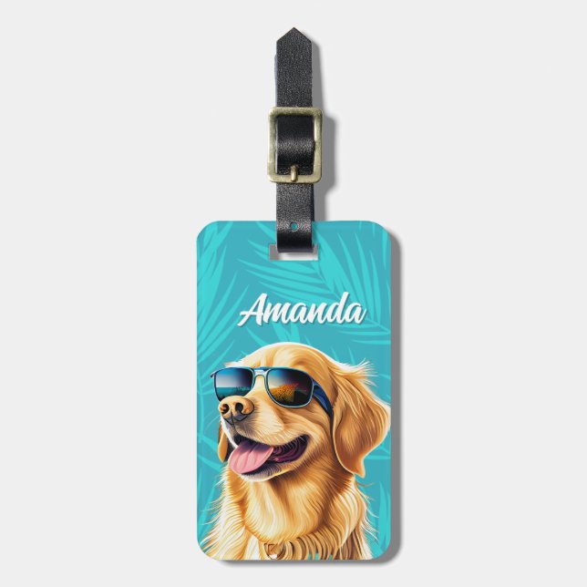 Golden Retriever Luggage Tag (Front Vertical)