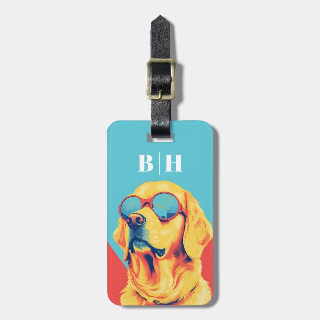 Golden Retriever Luggage Tag (Front Vertical)