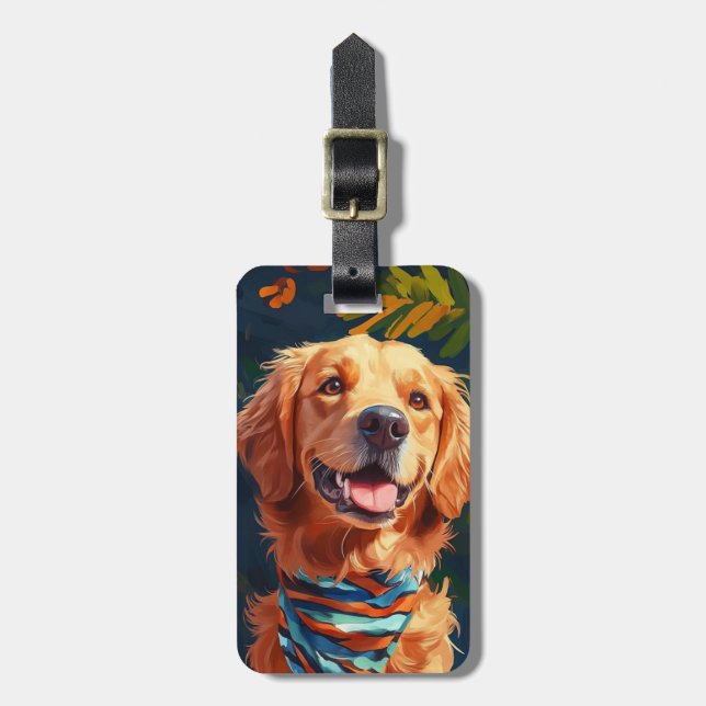Golden Retriever Luggage Tag (Front Vertical)