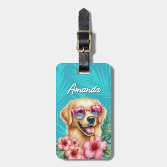 Golden Retriever Luggage Tag (Front Vertical)