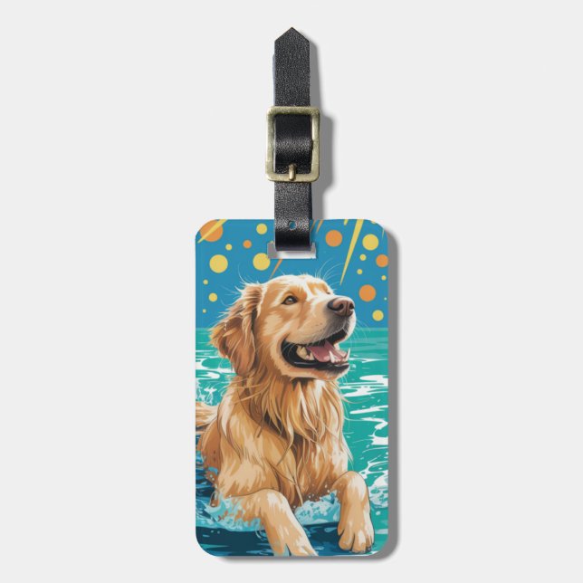 Golden Retriever Luggage Tag (Front Vertical)