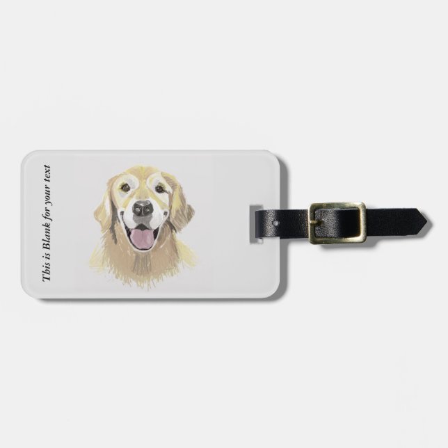 Golden Retriever Luggage Tag (Front Horizontal)