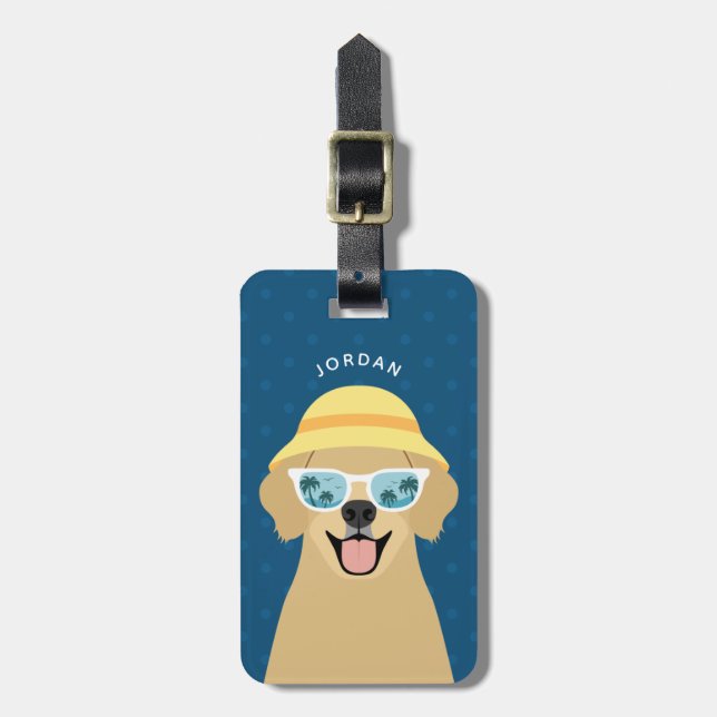 Golden Retriever Luggage Tags (Front Vertical)