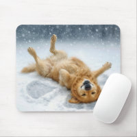 Golden Retriever Making a Snow Angel