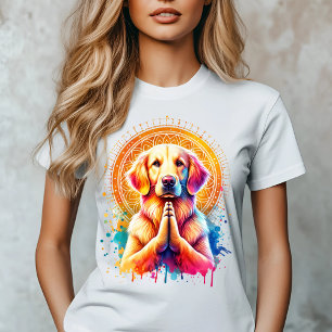 Golden Retriever Mandala Art Design T-Shirt