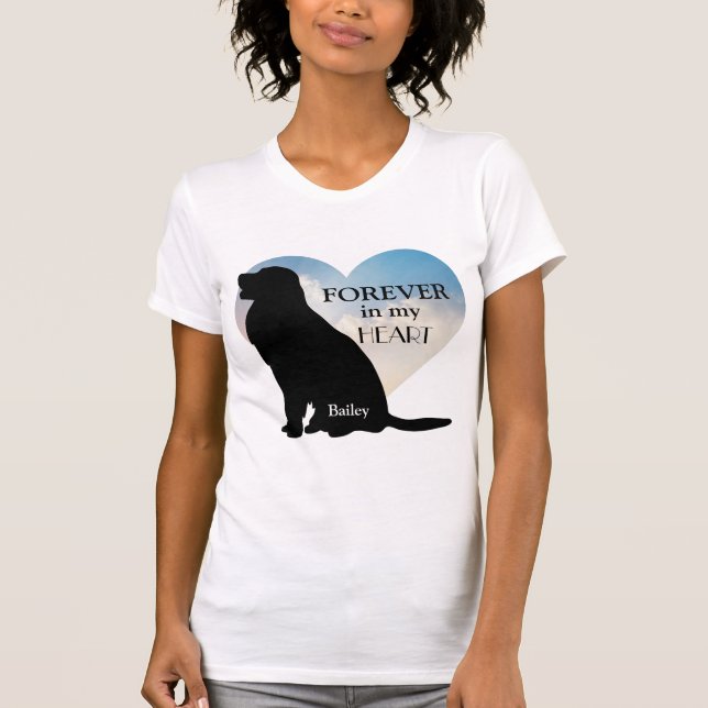 Golden Retriever Memorial Custom Name Silhouette T-Shirt (Front)