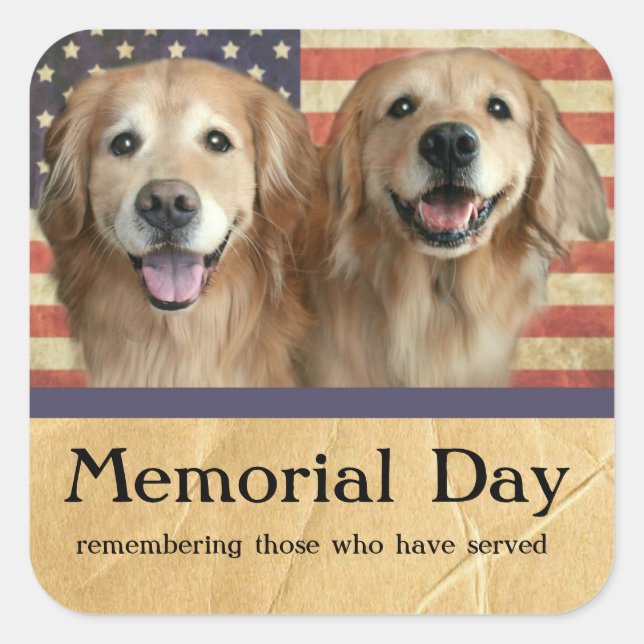 Golden Retriever Memorial Day Stickers (Front)