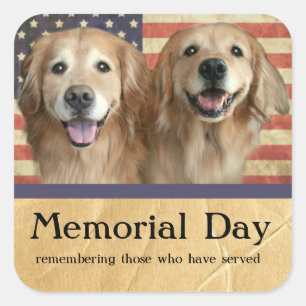 Golden Retriever Memorial Day Stickers