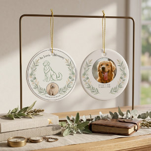 Golden Retriever Memorial Sage Botanical Keepsake Ceramic Tree Decoration