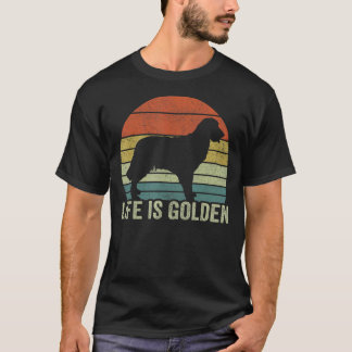 Golden Retriever  Men Women Vintage Life Is Golden T-Shirt