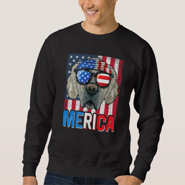 Golden Retriever Merica Flag 4th Of July Dog Ameri Sweatshirt (Front)