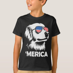 Golden retriever merica patriotic dog 4th of july T-Shirt