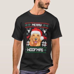 Golden Retriever Merry Woofmas Christmas Goldie Gi T-Shirt