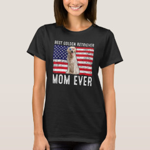 Golden Retriever Mom Usa American Flag Dog Owner T-Shirt
