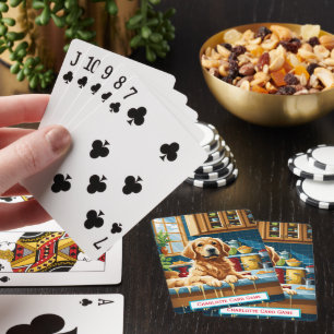 Golden Retriever Monogram Go Fish Game Playing Cards