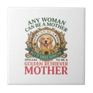 Golden Retriever Mother Dog Sunflowers Bees_1 Tile