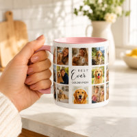 Golden Retriever mother mum photo collage pink