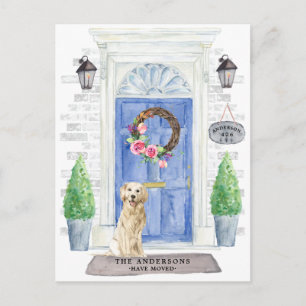 Golden Retriever Moving Announcement Postcard