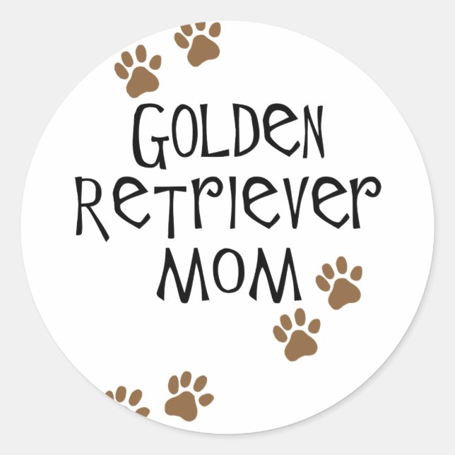 Golden Retriever Mum Classic Round Sticker (Front)