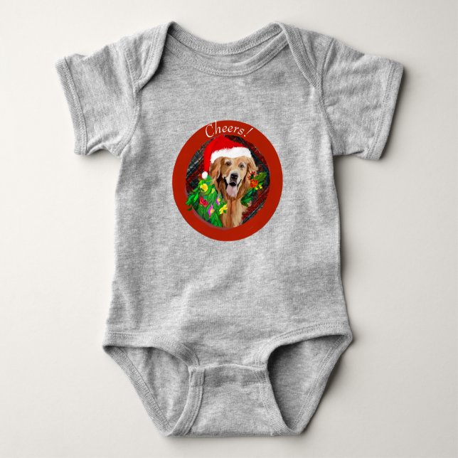 Golden Retriever Mum Cute Dog Breed Baby Bodysuit (Front)