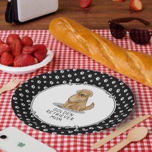Golden Retriever Mum - Cute Dog Mum Funny Paper Plate