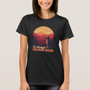 Golden Retriever Mum Dad Golden Sunset Dog Lover T-Shirt