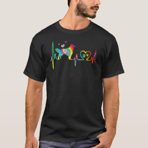 Golden Retriever Mum Dad Heartbeat Tie Dye Dog T-Shirt