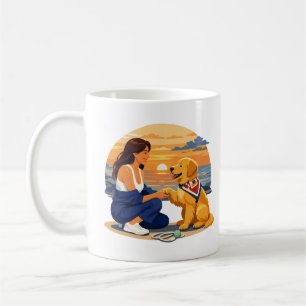 Golden Retriever Mum Life by the Sea Coffee Mug