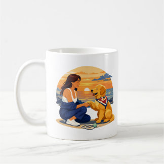 Golden Retriever Mum Life by the Sea Coffee Mug