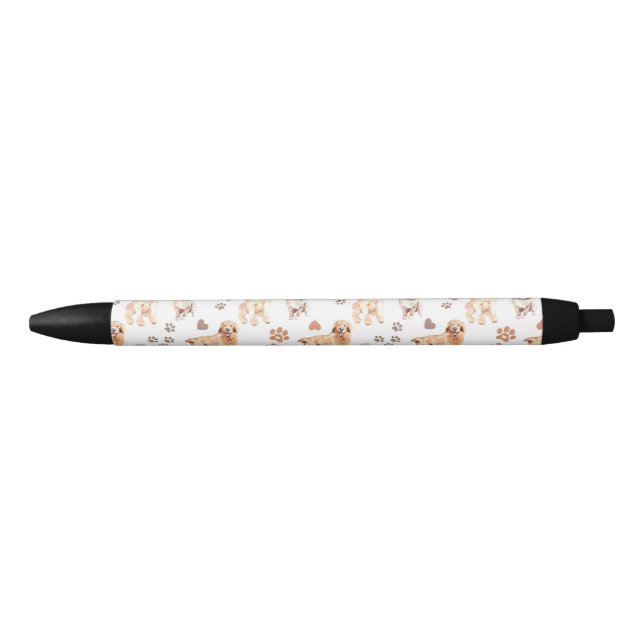 Golden Retriever Mum Pattern Black Ink Pen (Front)