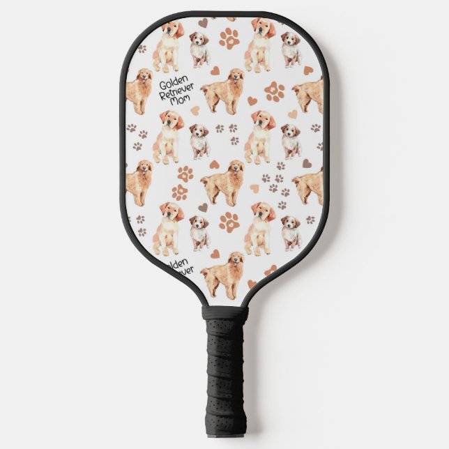 Golden Retriever Mum Pattern Pickleball Paddle (Front)