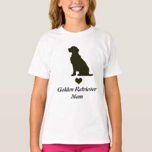 Golden Retriever Mum Silhouette Heart T-Shirt Dog