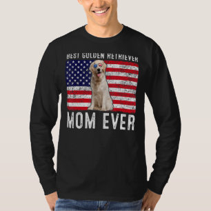 Golden Retriever Mum Usa American Flag Dog Owner T-Shirt