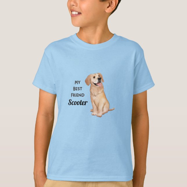 Golden Retriever My Best Friend Custom Name  T-Shirt (Front)