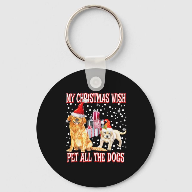 Golden Retriever My Christmas Wish Pet All The D  Key Ring (Front)