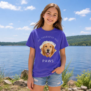 Golden Retriever My therapist has paws photo Girl T-Shirt
