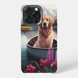 Golden Retriever on a Paddle: A Scenic Adventure iPhone 13 Pro Case