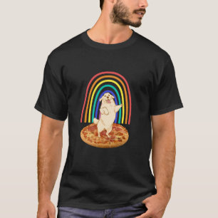 golden retriever on pizza T-Shirt