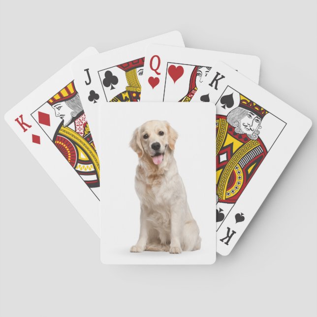Golden Retriever On White Playing Cards (Back)