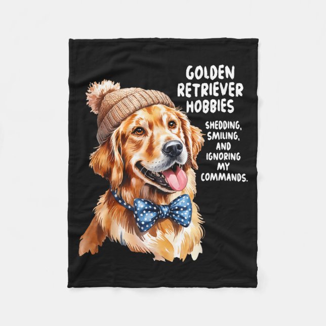 Golden Retriever Outfit Idea For Women &amp; Retri Fleece Blanket (Front)