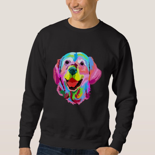 Golden Retriever Painted Artistic Giraffe Sweatshirt (Front)