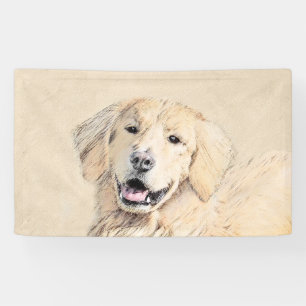 Golden Retriever Painting - Cute Original Dog Art Banner