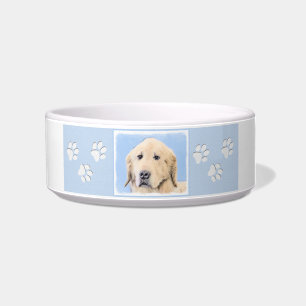Golden Retriever Painting - Cute Original Dog Art Bowl