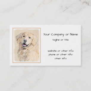Golden Retriever Painting - Cute Original Dog Art Business Card