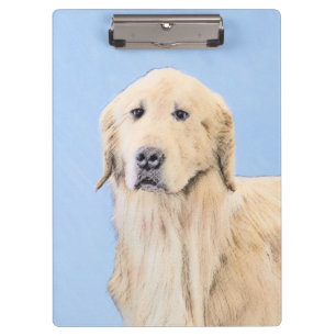 Golden Retriever Painting - Cute Original Dog Art Clipboard